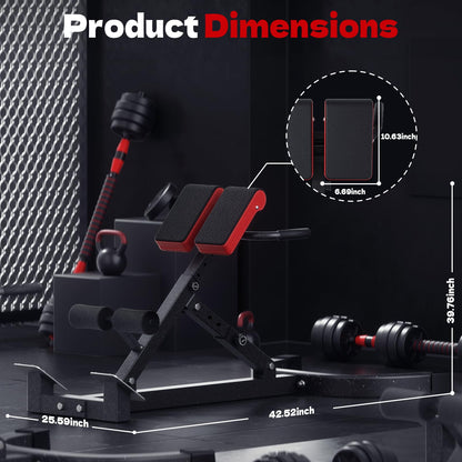 Streamnova Roman chair, adjustable back extension bench, 500LB capacity, core and lower body workout.