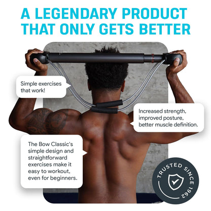 Bullworker Bow Classic, portable isometric trainer, full-body workout for strength and fitness.
