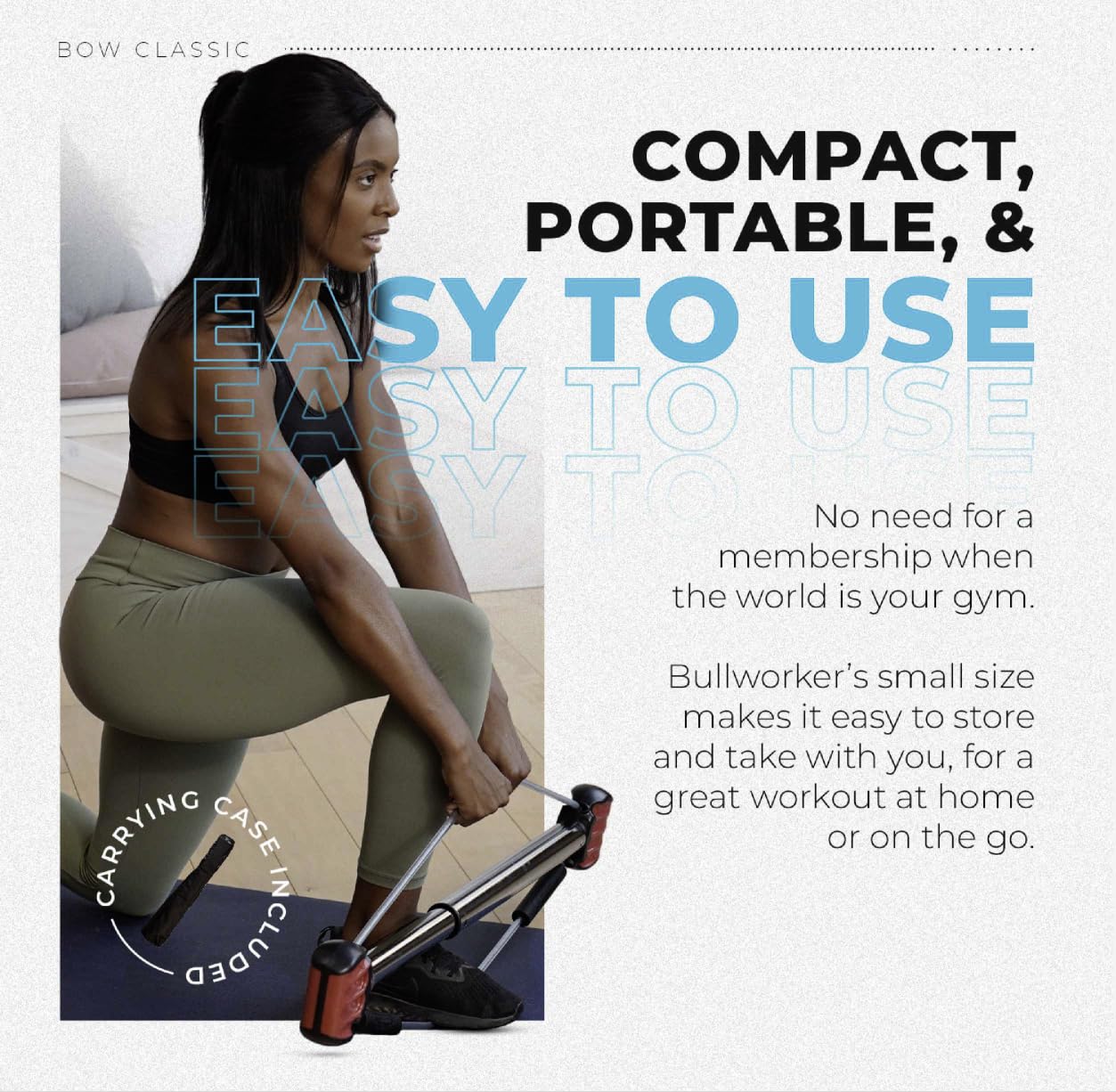 Bullworker Bow Classic, portable isometric trainer, full-body workout for strength and fitness.