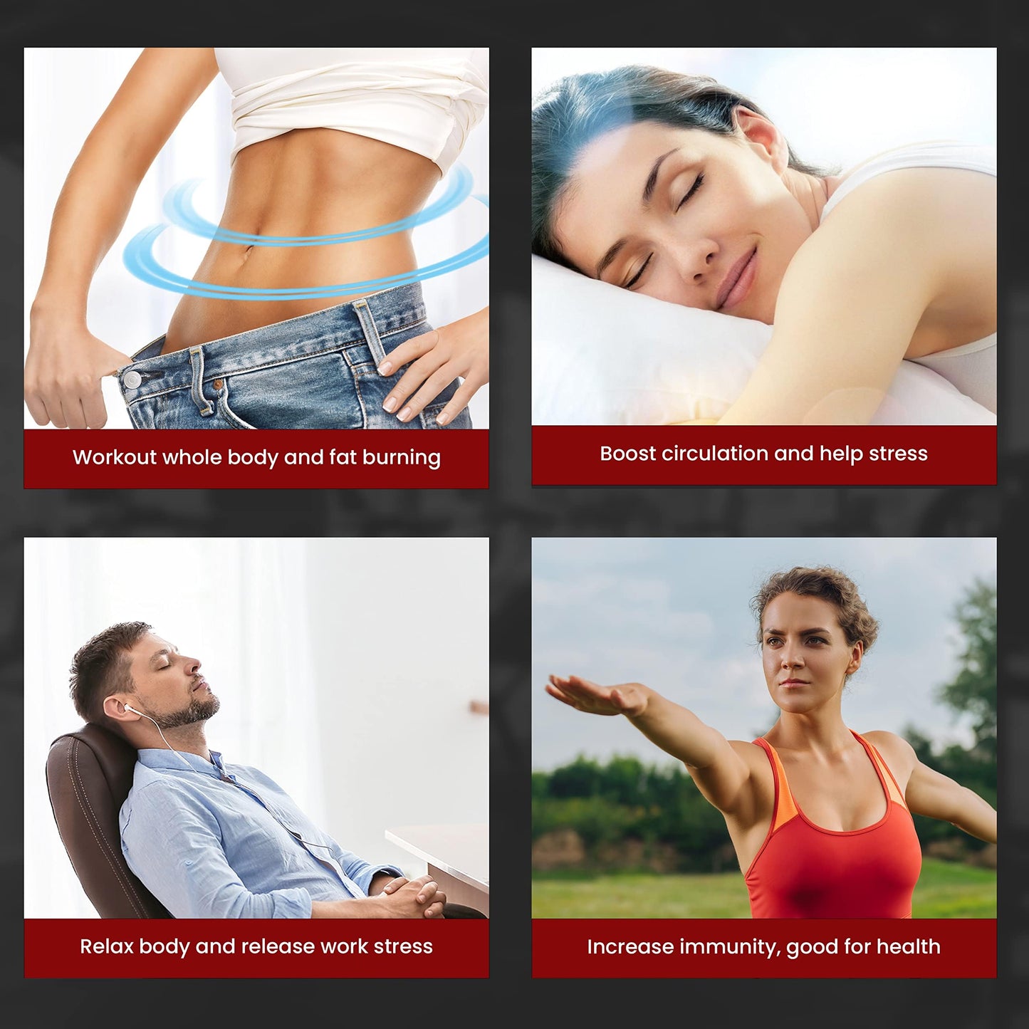 EILISON vibration plate, full-body workout, weight loss, recovery, includes resistance bands.