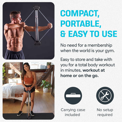 Bullworker Bow Classic, portable isometric trainer, full-body workout for strength and fitness.