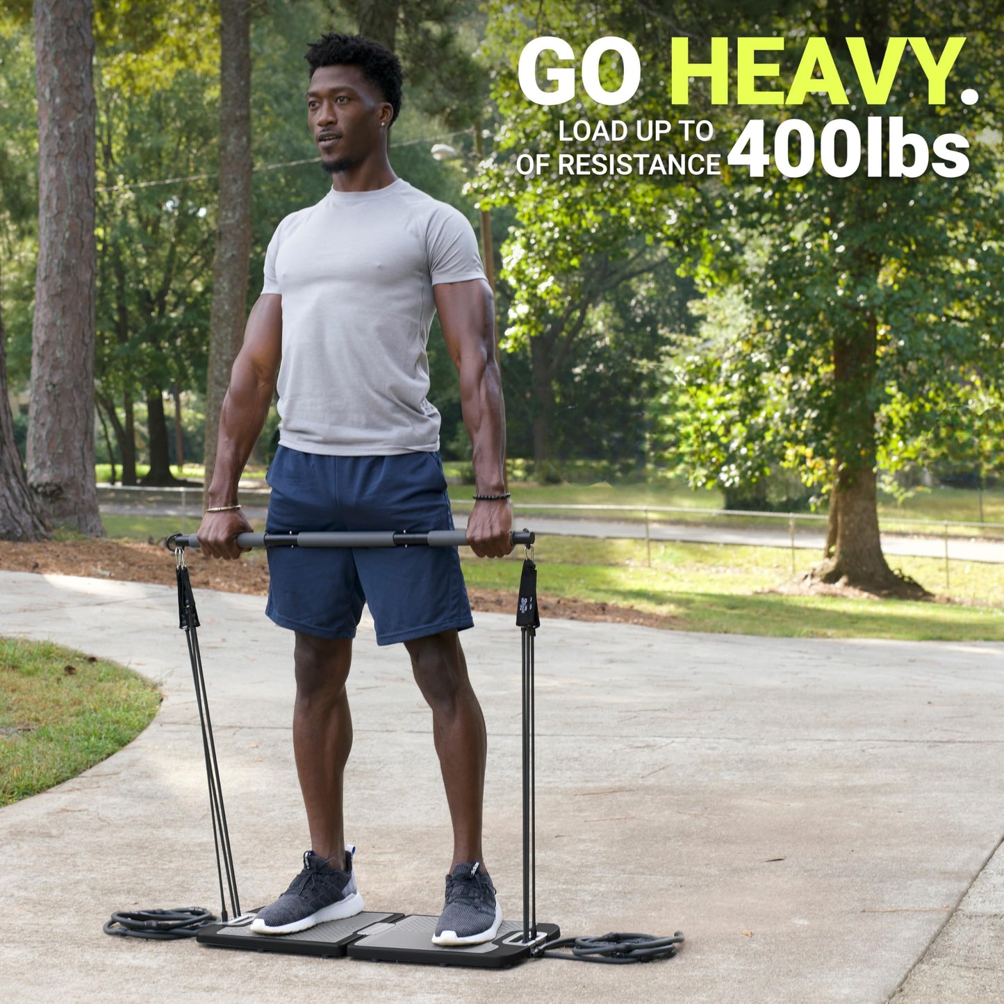 EVO Gym portable system, resistance bands set, compact all-in-one home gym, up to 320LB.